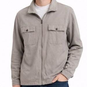 Express Men’s Gray Zip Front Shirt Jacket Shacket Utility Pocket Style M Medium